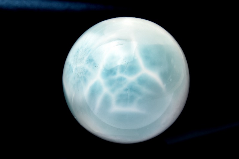 1点物】大珠◇瑞々しい艶感 ラリマー 26mm 丸玉(台座付き) スフィア