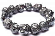 【１点物】希少◇エジプト産 メテオライト(鉄隕石)　13-18x13-18mm　原石 ブレスレット _M9372