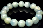 【１点物】まろやか質感 エンジェルクラウドアクアマリン　13.5mm　ブレスレット _M9414