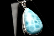 【１点物】AA☆Silver925 ラリマー　29x18mm　ドロップ ペンダントトップ _PC2390