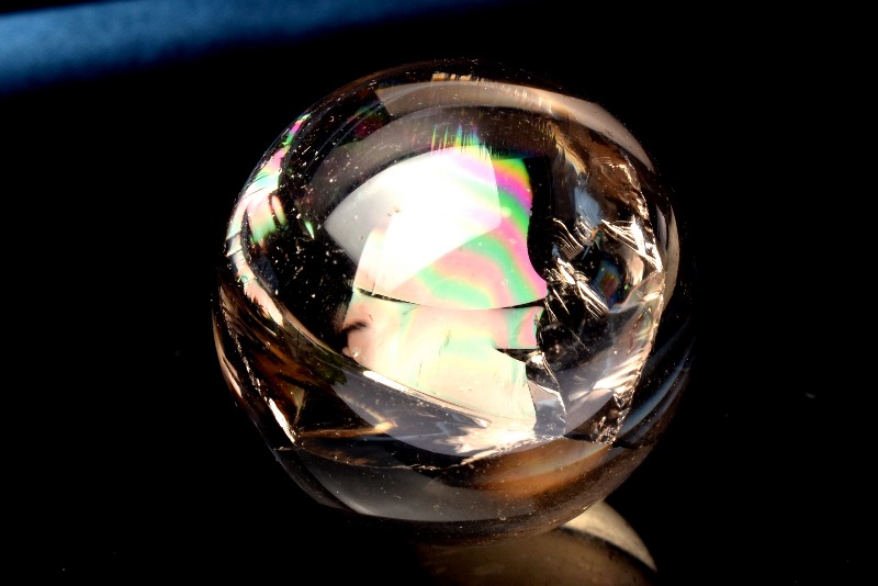 非加熱　天然スモーキークォーツ丸玉　ブラジル産　置物　スフィア　煙水晶　虹入り スモーキークォーツ 虹入り 丸玉 スフィア 非加熱 天然スモーキー