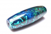 【１点物】高発色ブルー クリソコラ　38x13mm　天珠型(貫通穴) ビーズ _PC2398