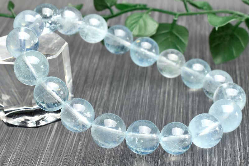 透明水色が可愛い❣️11.5-12mmアクアマリンブレスレット 透明水色が可愛い❣️11.5-12mmアクアマリンブレスレット