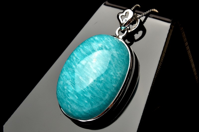1点物】Silver925◇ロシア産 アマゾナイト 26x19mm オーバル