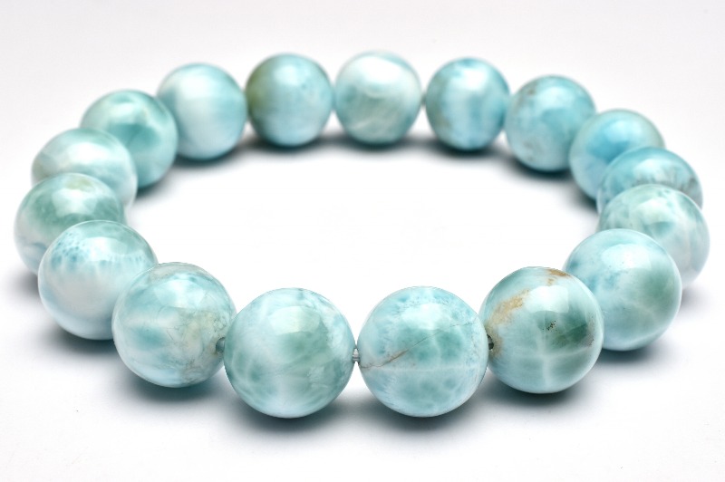 1点物】カリブ海の宝石 ラリマー 12-13mm ブレスレット _MA573