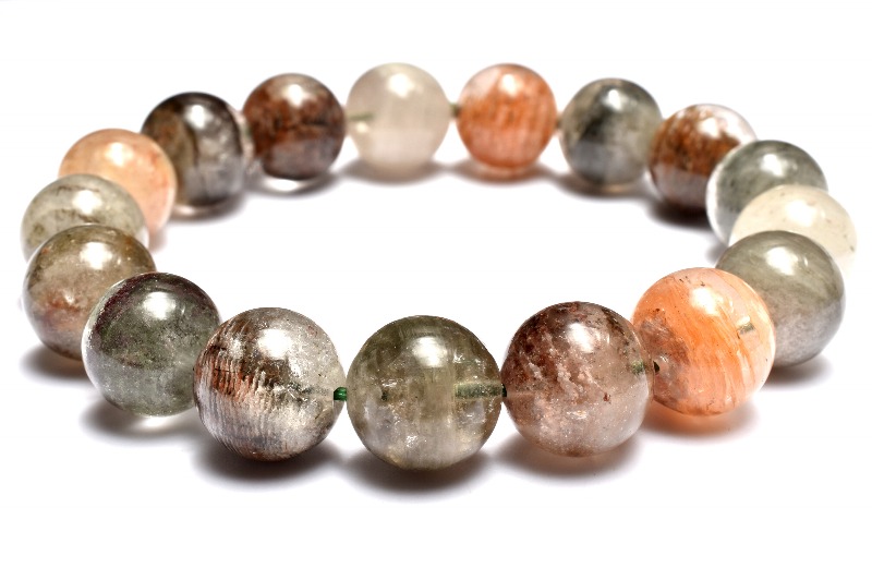 1点物】マルチカラー MIXガーデンクォーツ 12.5mm ブレスレット 1点物】マルチカラー MIXガーデンクォーツ 12.5mm ブレスレット