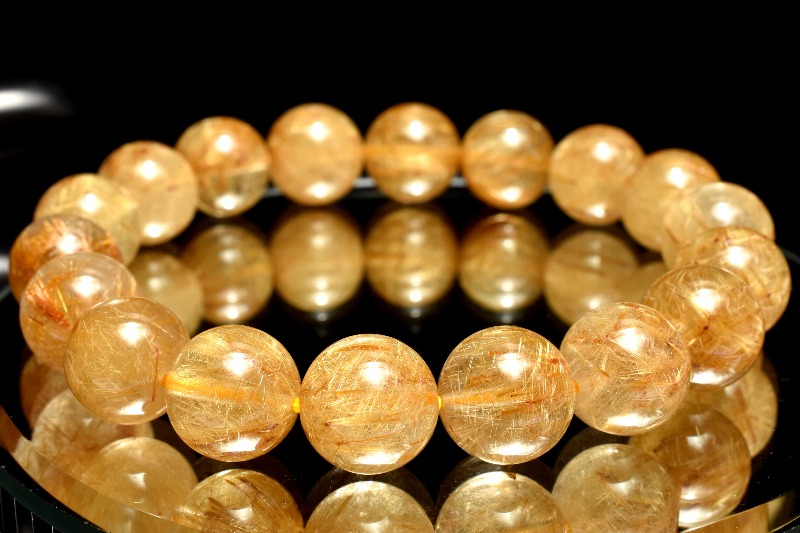 1点物】AA☆黄金針 ゴールドルチルクォーツ 11mm ブレスレット 1点物】AA☆黄金針 ゴールドルチルクォーツ 11mm ブレスレット