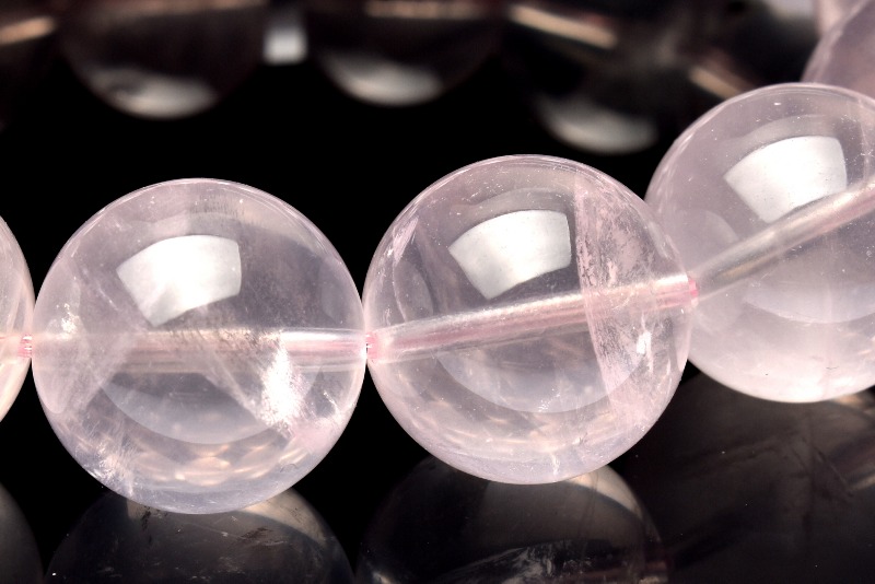 1点物】マダガスカル産 ローズクォーツ 14.5mm ブレスレット