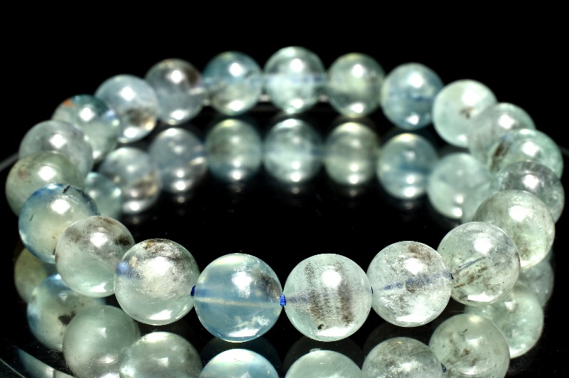 天然】アクアマリン ブレスレット 9.8mm25.5g