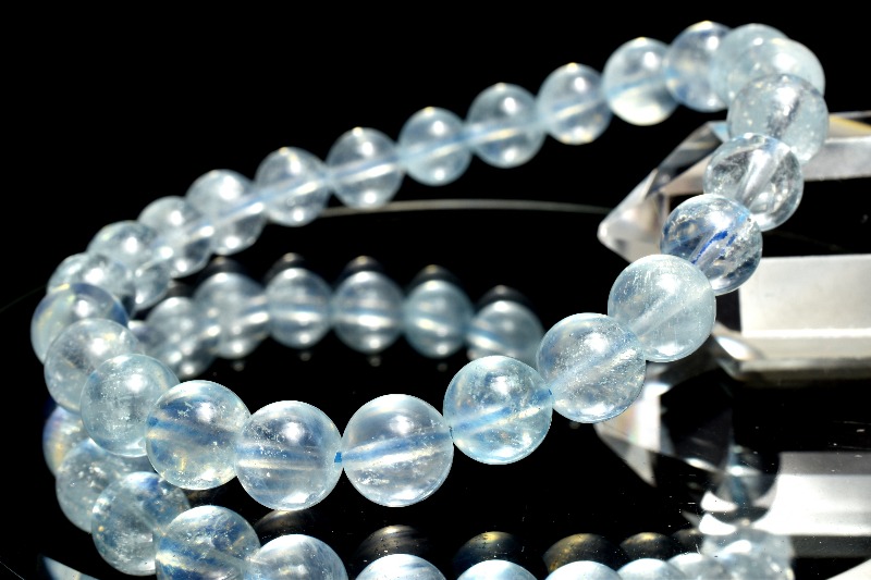 週末限定　希少！　ミックスアクアマリン　天然石　ブレスレット 週末限定希少！ミックスアクアマリン天然石ブレスレット