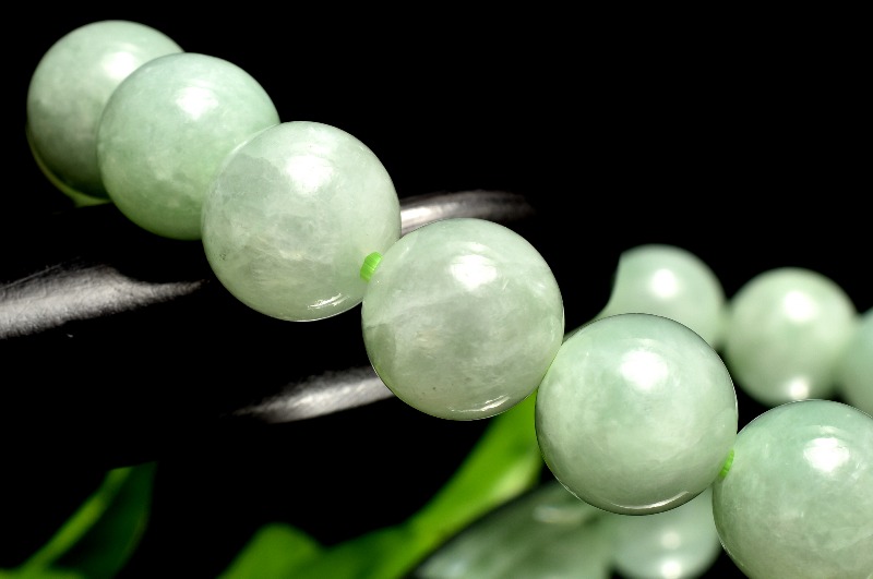 ビルマ産】翡翠☆11.5mm☆ブレスレット 1点物】陶器質感◇ミャンマー産