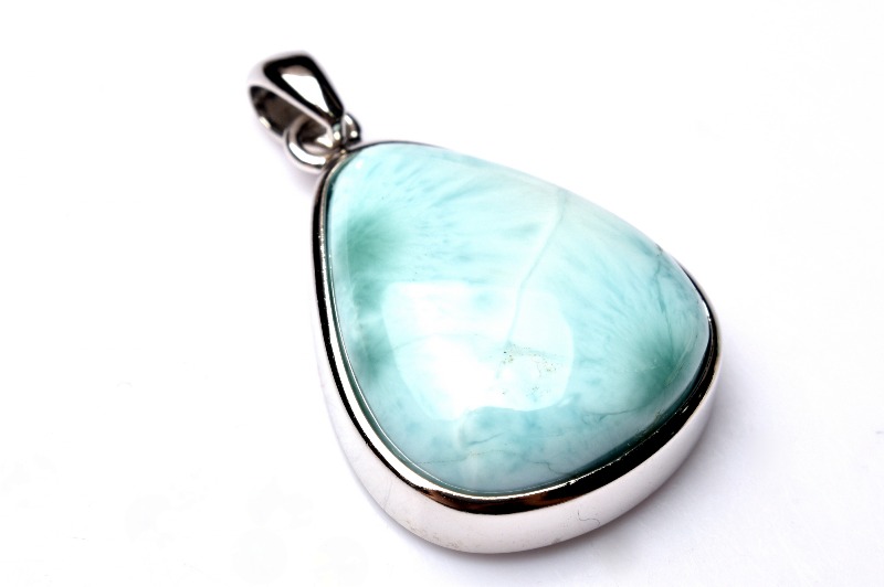 1点物】Silver925◇上品 ラリマー 19x16mm ドロップ ペンダント