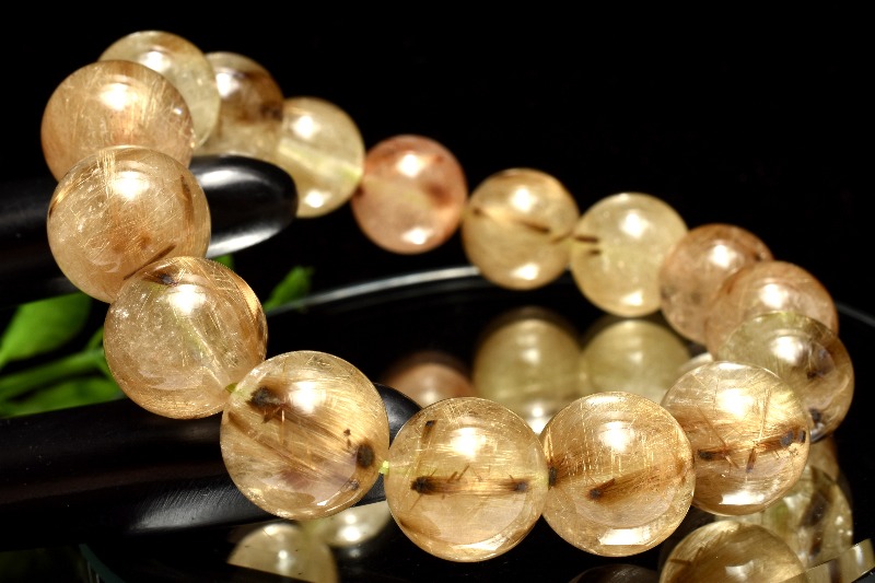 13mm　タイチンルチルクォーツ　ブレスレット タイチンルチルクォーツ ブレスレット 13.5mm up – Kou crystal