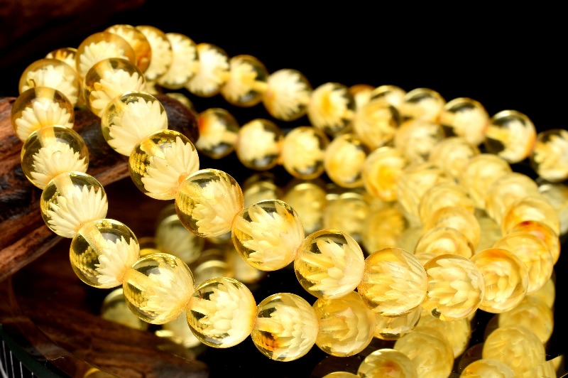 花琥珀のブレスレット 花アンバー(琥珀)ブレスレット 16cm シルバー925製 天然石