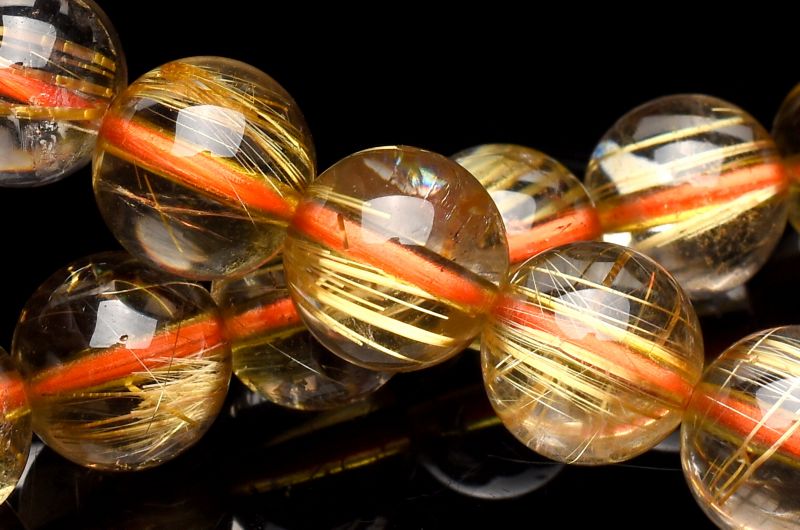 1点物】透明度抜群◇金針 ゴールドタイチンルチルクォーツ 9mm