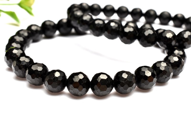 ブラックトルマリン 6mm 128面カット ブレスレット 1個売り