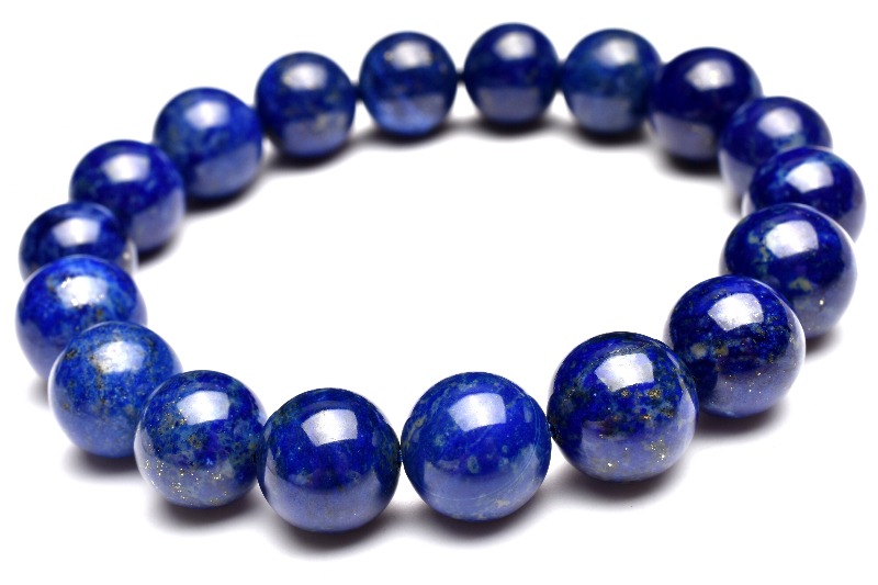 1点物】天然高発色ブルー ラピスラズリ 12-13mm ブレスレット