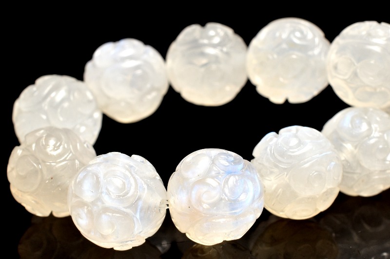 1点物】スリランカ産 ブルームーンストーン 9mm マニ車