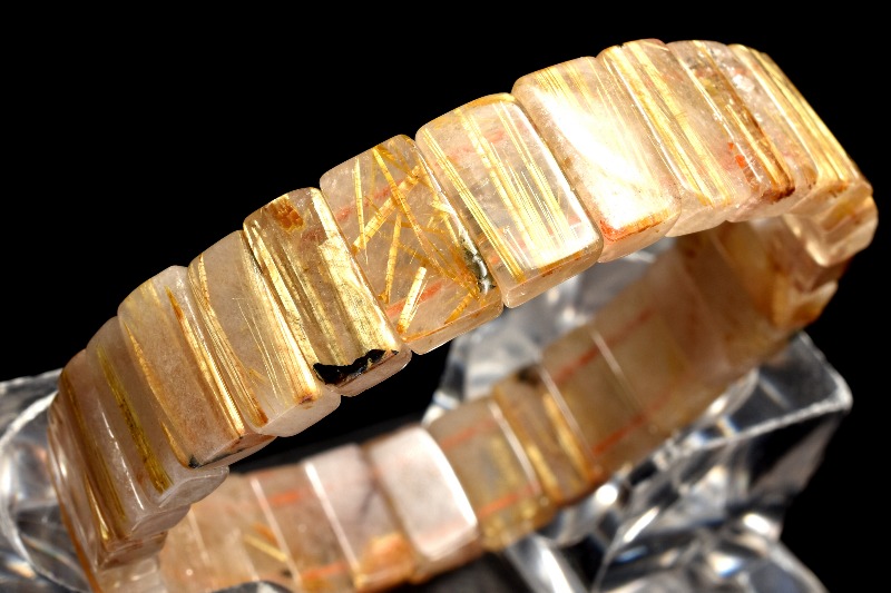 若者に人気のブランド 1点物】整列金針の輝き！ 5.5 ゴールドタイチンルチルクォーツ アクセサリー