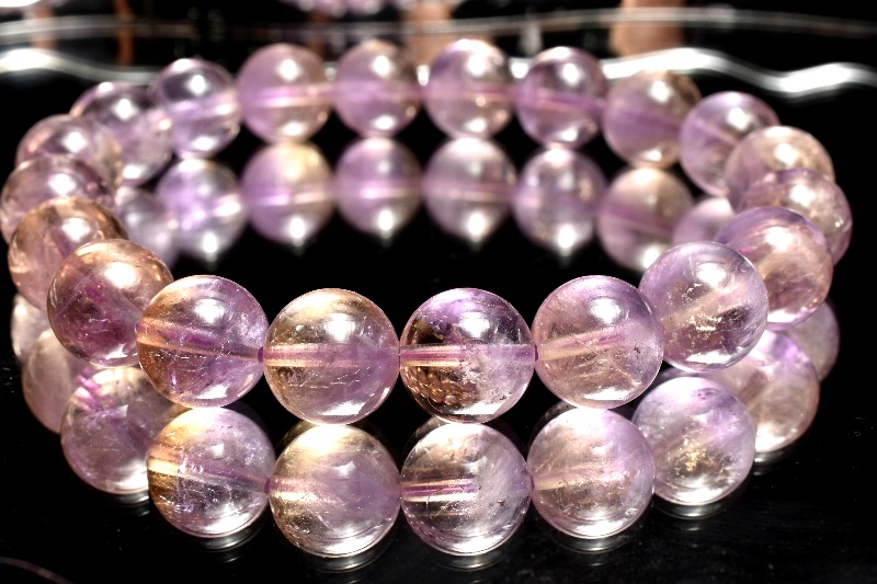 1点物】希少◇バイカラー アメトリン 10mm ブレスレット
