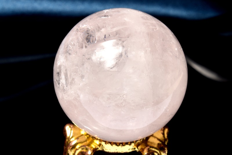 石水晶玉 約1.6kgピンククオーツ台座付き