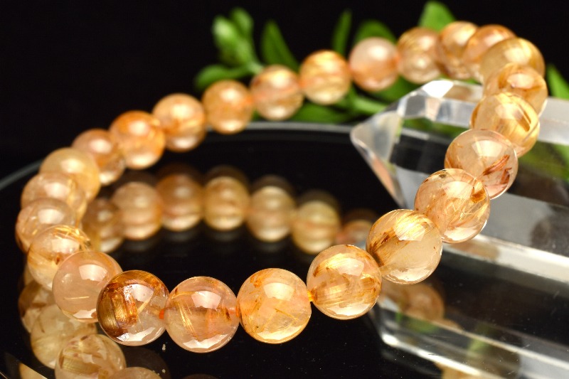 ゴールド ルチル クォーツ ブレスレット7.5mm ゴールデンルチルブレスレット ゴールドルチルクォーツ ブレスレット 7.5mm #QE538