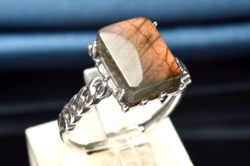 1点物】Silver925◇レインボーシラー ラブラドライト 11x8mm
