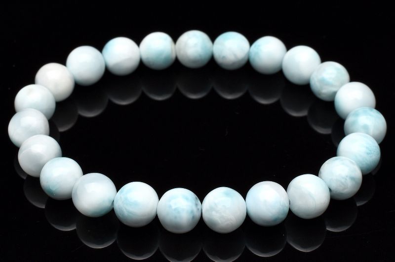 【天然石】アイスラリマー ブレスレット 7mm ラリマー 黒点なし母石なし 美品 天然石】アイスラリマー ブレスレット 7mm ラリマー 黒点なし母