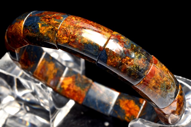 1点物】美しいマーブル色彩 ピーターサイト 14.5x11mm バングル