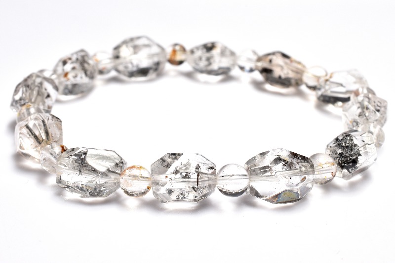 【ヒマラヤ産】エレスチャルクォーツ 虹入あり 10㎜ 16.5㎝ 天然石　ブレス ヒマラヤ産】エレスチャルクォーツ 虹入あり 10㎜ 16.5㎝ 天然石