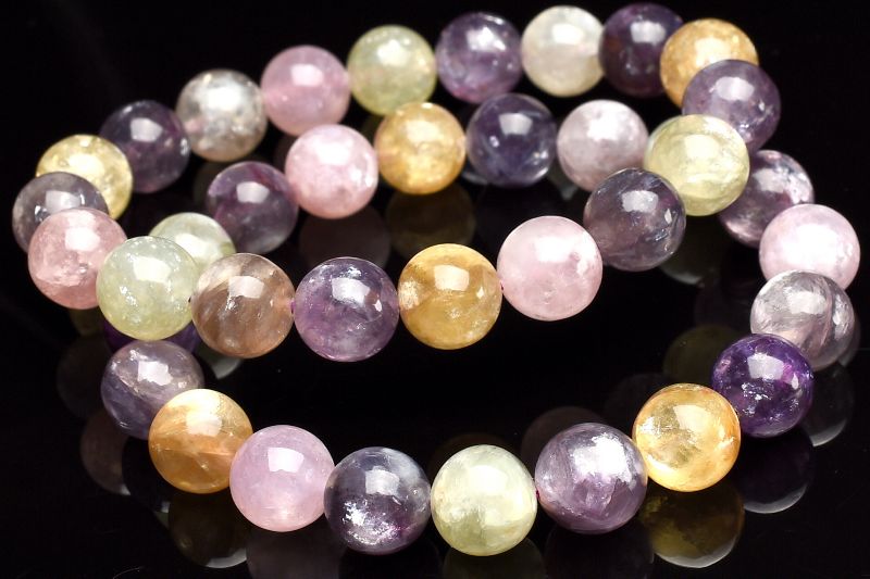 マルチカラー◇雲母の煌めき MIXマイカ 10.5mm ブレスレット 1個