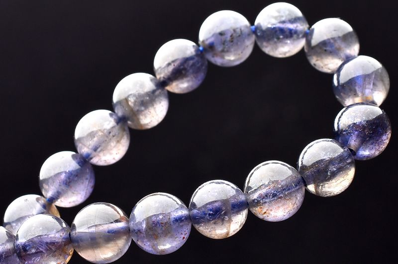 1点物】透過性抜群◇多色 アイオライト 7mm ブレスレット _U7327