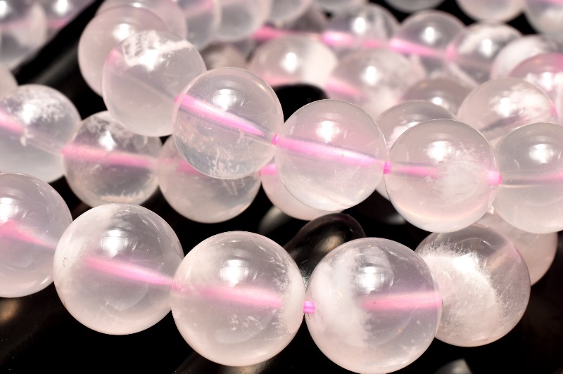 桜吹雪 ピンクセリサイトインクォーツ 9mm ブレスレット 【動画】 1個