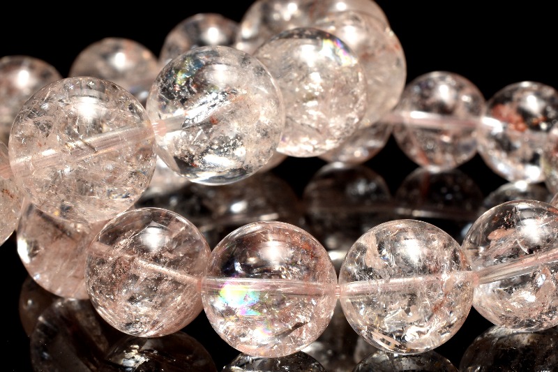 ほんのりピンク アイリスクォーツ 8.5mm ブレスレット 1個売り _BG5880