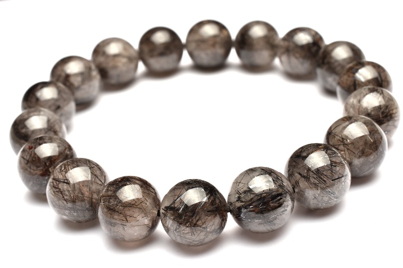 11mm　ブラックブロンズルチル　ブレスレット 1点物】レアカラー ブラックブロンズルチルクォーツ 11mm