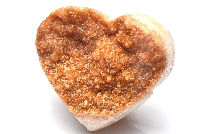 特価　シトリンクラスター　12 1点物】天然色 シトリンクラスター 56x62x30mm ハート 原石