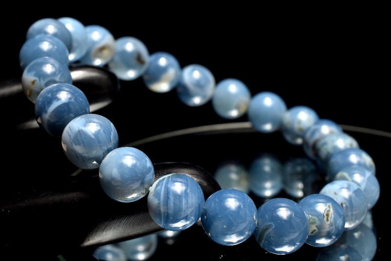 希少 高品質 ブルーオパール ブレスレット 天然石 オーストラリア産 石流通センター 高品質 ブレスレット ブルーオパール