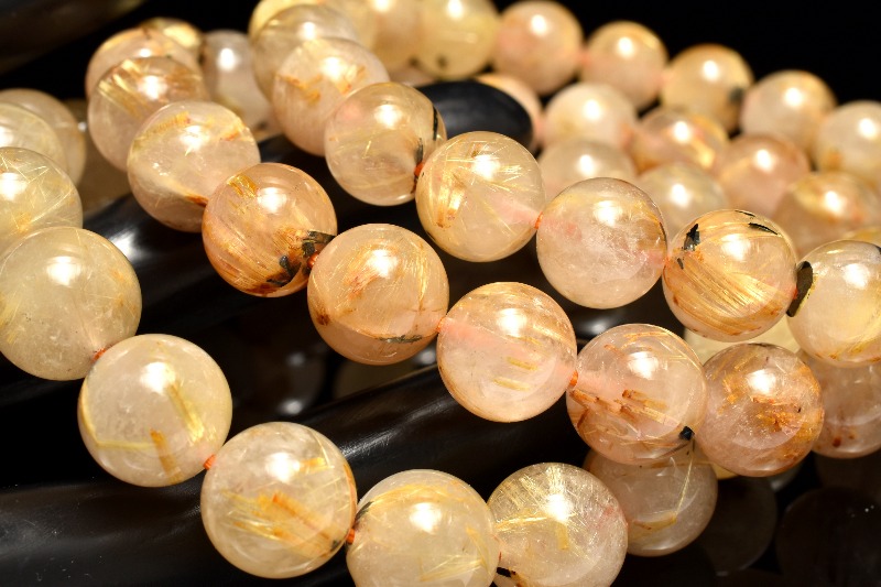 パワーストーン天然母岩たっぷりのヘマタイトインタイチンルチルクォーツブレスレット 母岩入り！ ヘマタイトインタイチンルチルクォーツ 7.5mm ブレスレット