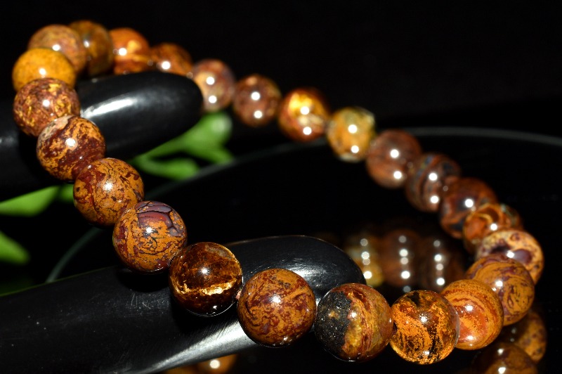 1点物】嵐の石◇高発色 ピーターサイト 7.5mm ブレスレット _MC2725