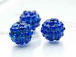 樹脂ミラーボール型ロンデル（ブルー）  (10粒入り) （8mm）_KZ29-8