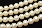高品質 淡水真珠パール セミラウンド〜ポテト型 ホワイト 10〜11mm １連（約35cm）_R1917-10