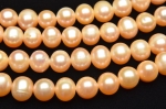 淡水真珠パール セミラウンド〜ポテト型 オレンジ 8〜9mm １連（約35cm）_R1918