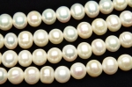 淡水真珠パール セミラウンド〜ポテト型 ホワイト 7〜8mm １連（約35cm）_R1920