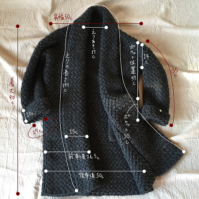 無料編み図 ぶあついコート - オーダーニット knit-c(ニットシィ)