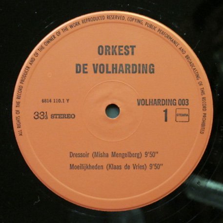 Orkest De Volharding オリジナル 蘭volharding Vinylplanet