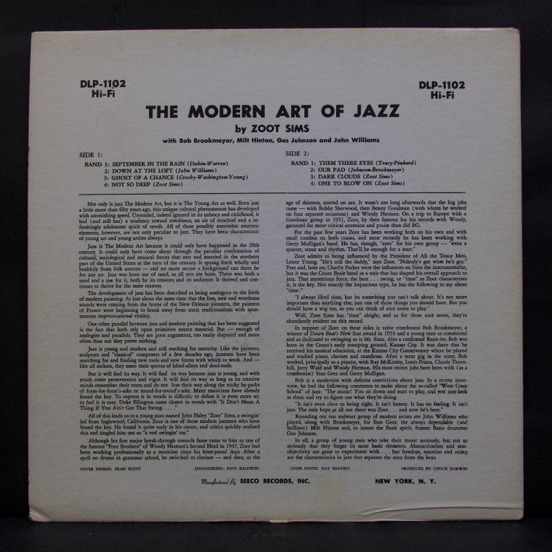 ZOOT SIMS オリジナル DAWN ”THE MODERN ART OF JAZZ” - VINYLPLANET