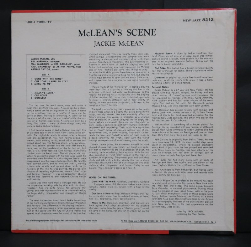 JACKIE McLEAN オリジナル NEW JAZZ ”McLEAN'S SCENE” - VINYLPLANET