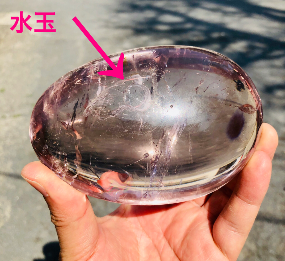 専門 ◇水入りクリスタル（大）◇エレスチャル 虹あり クリスタル 水晶 ...