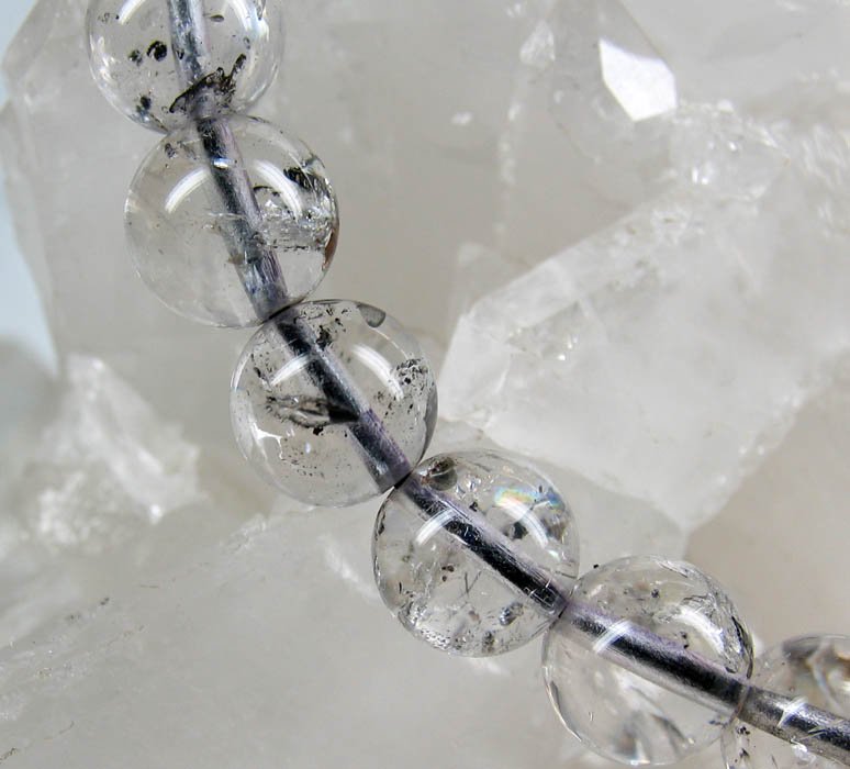 チベット産エレスチャル水晶ブレス9.5mm水入り！E575 - 水晶・天然石・アクセサリーのお店 Takara石