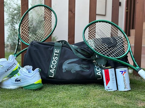 テクニファイバー ラコステ LACOSTE テニスバッグ ドラムバッグとても